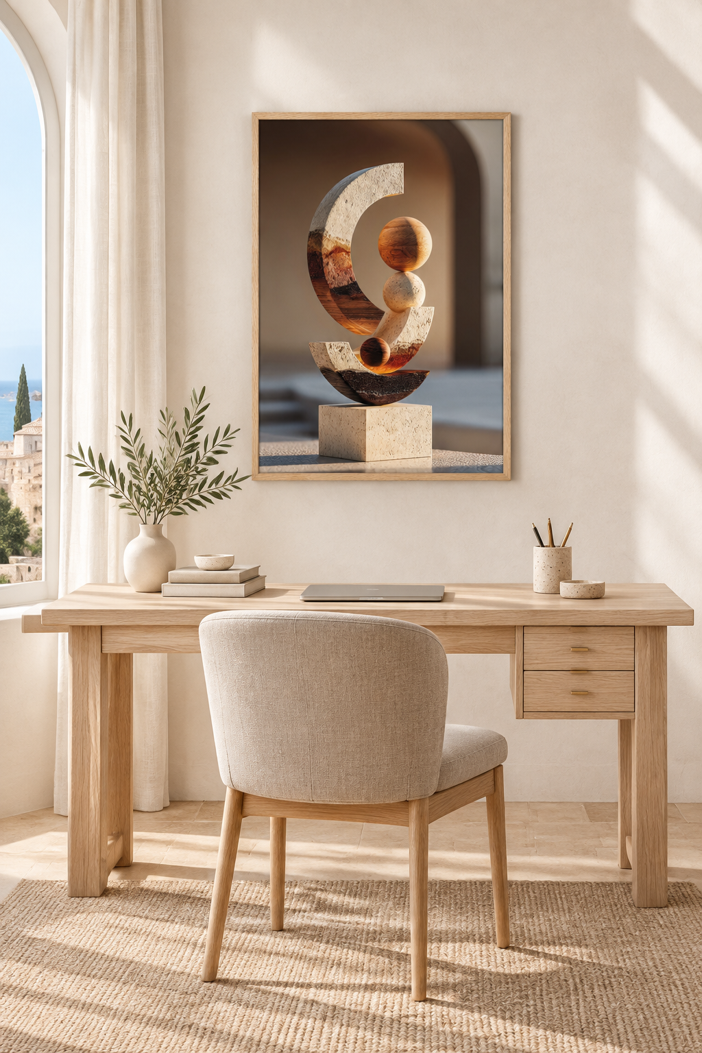 The Crescent Totem in a home office