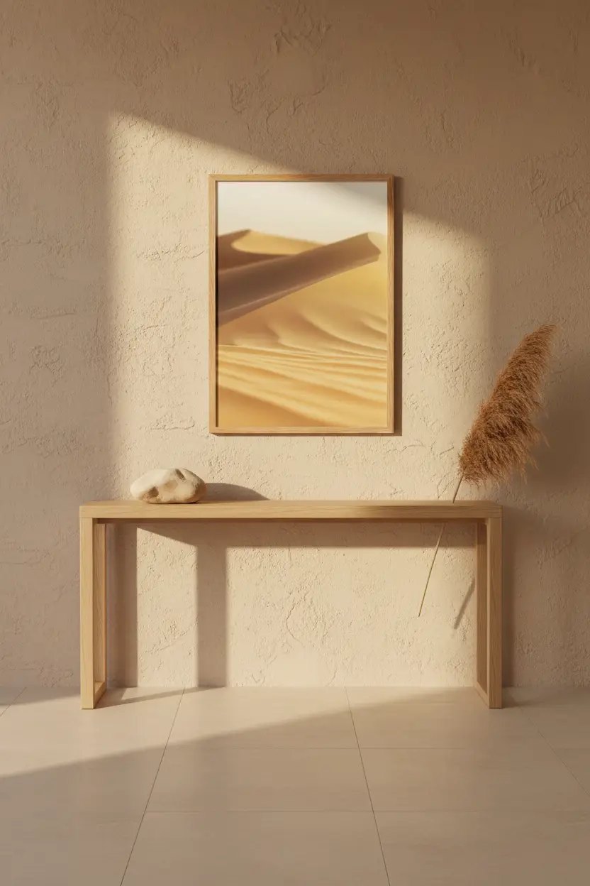 La Crête d’Or – Minimalistisches Wandbild aus sandgoldenen Wüstendünen