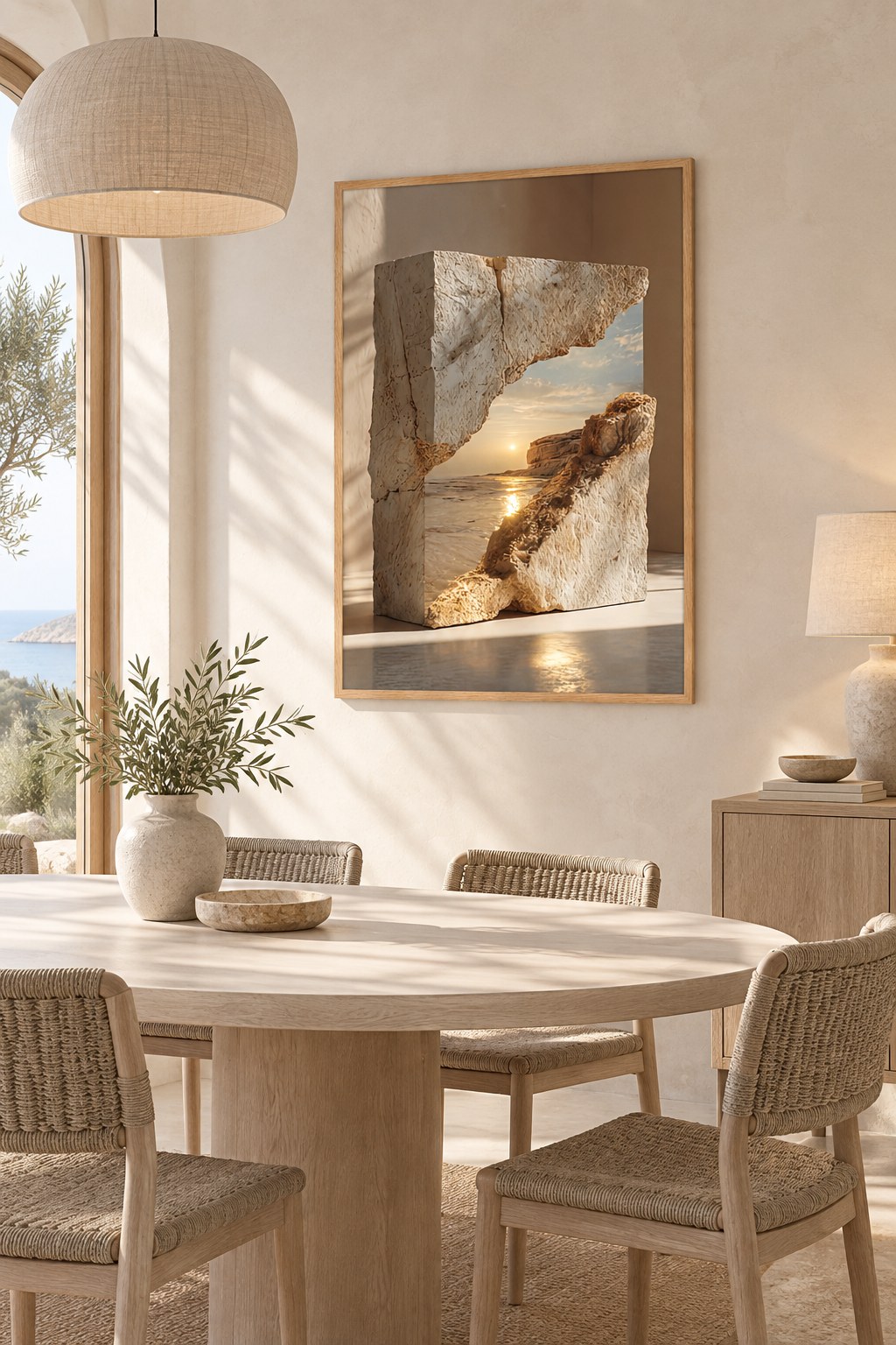 Das Meer im Block in einem Esszimmer