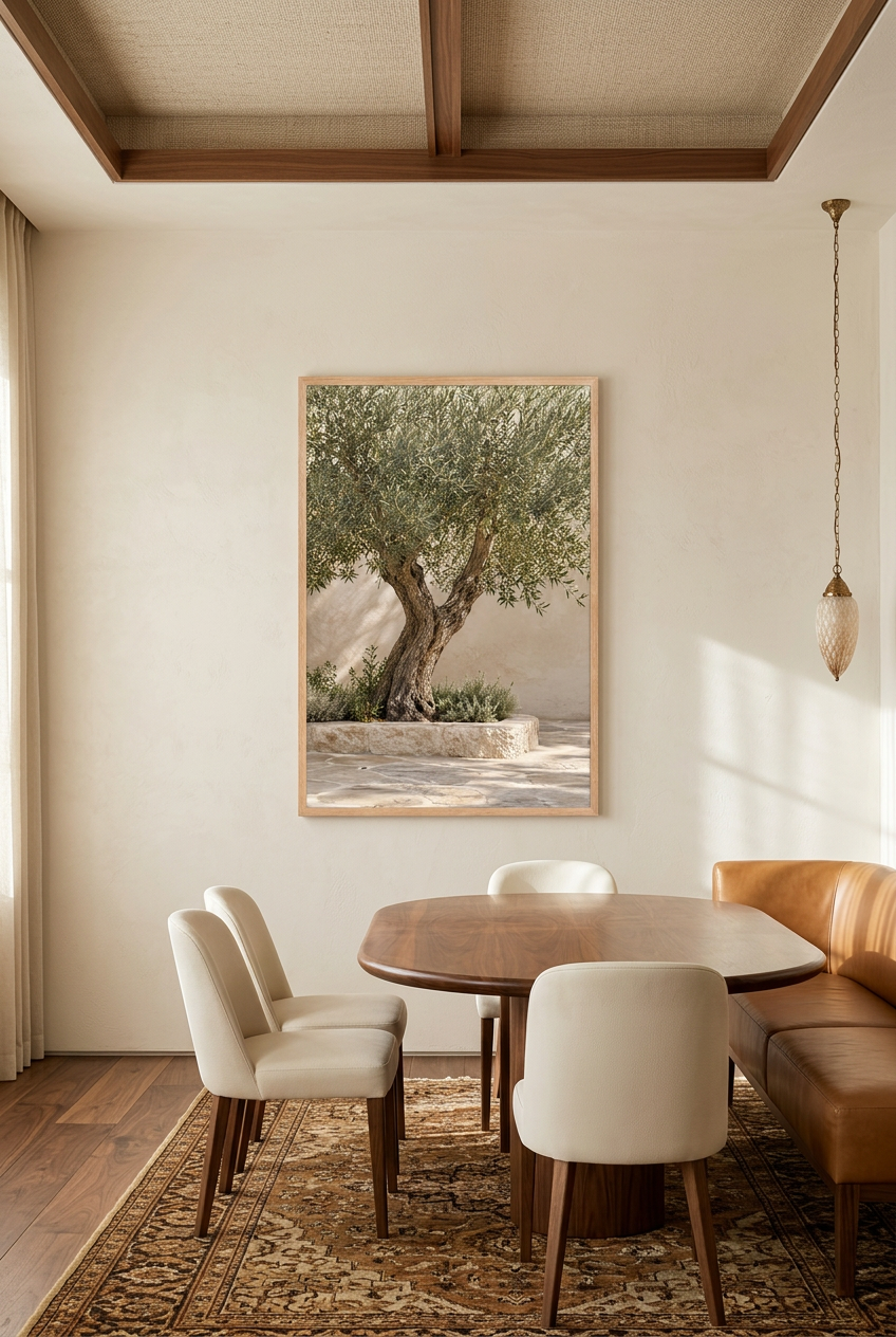 Der alte Olivenbaum — Poster im Eichenrahmen im Esszimmer