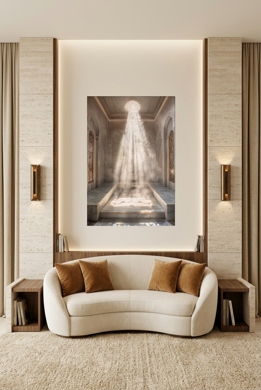 Le Hammam — unframed poster in a living room