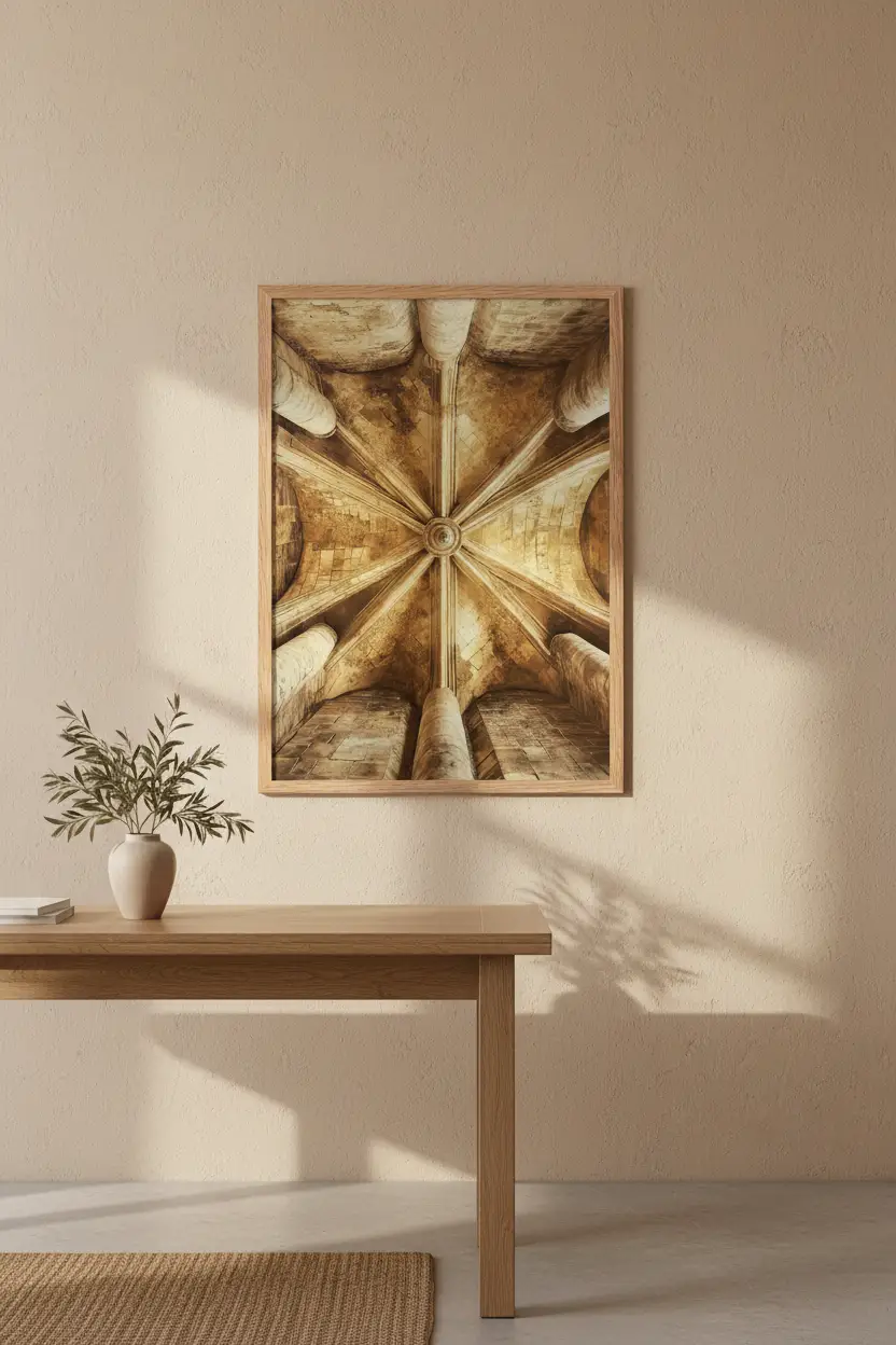 La Voûte Céleste — Póster minimalista de pared oro marfil bóveda