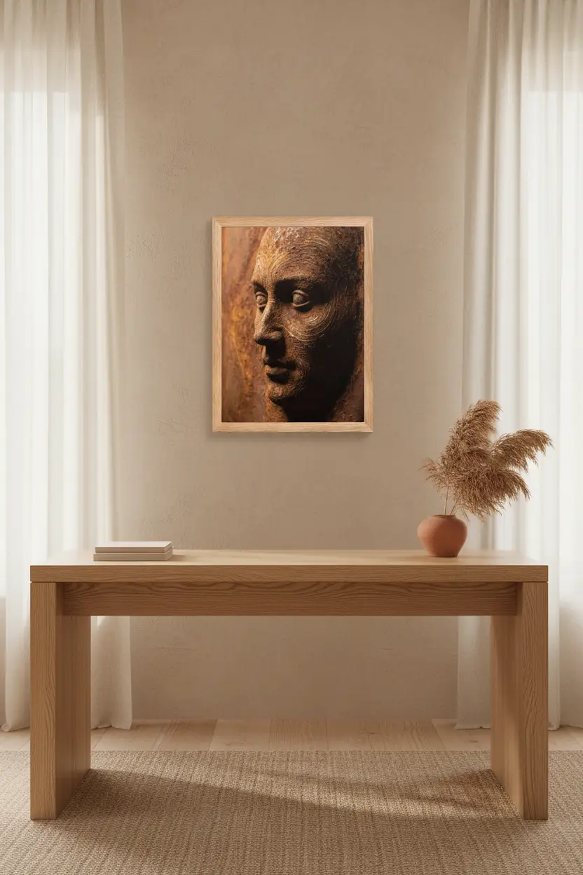 Visage de Rouille — Affiche murale minimaliste rouille beige abstrait — affiche murale minimaliste | Cassili-home