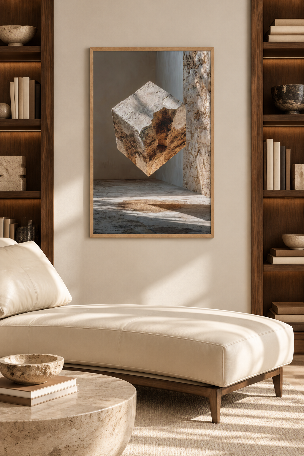 Il Cubo di Travertino in un angolo lettura