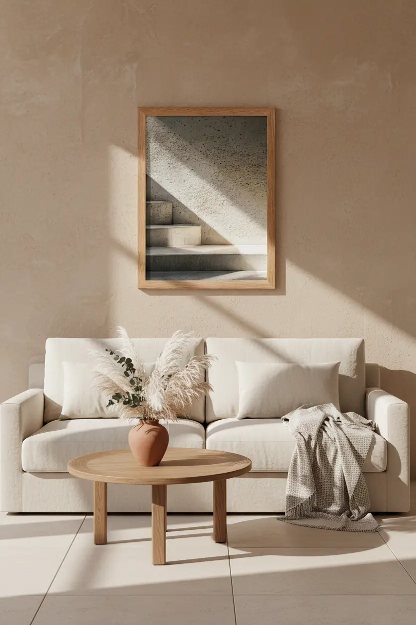 L’Ombre du Midi — Affiche murale minimaliste beige et gris architecture — affiche murale minimaliste | Cassili-home