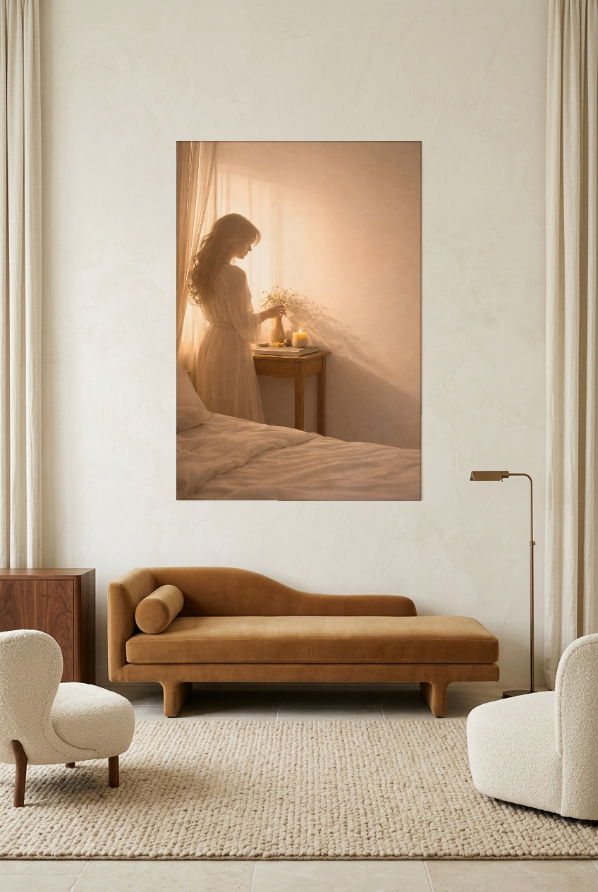 Le Rituel des Fleurs — poster zonder lijst in een woonkamer