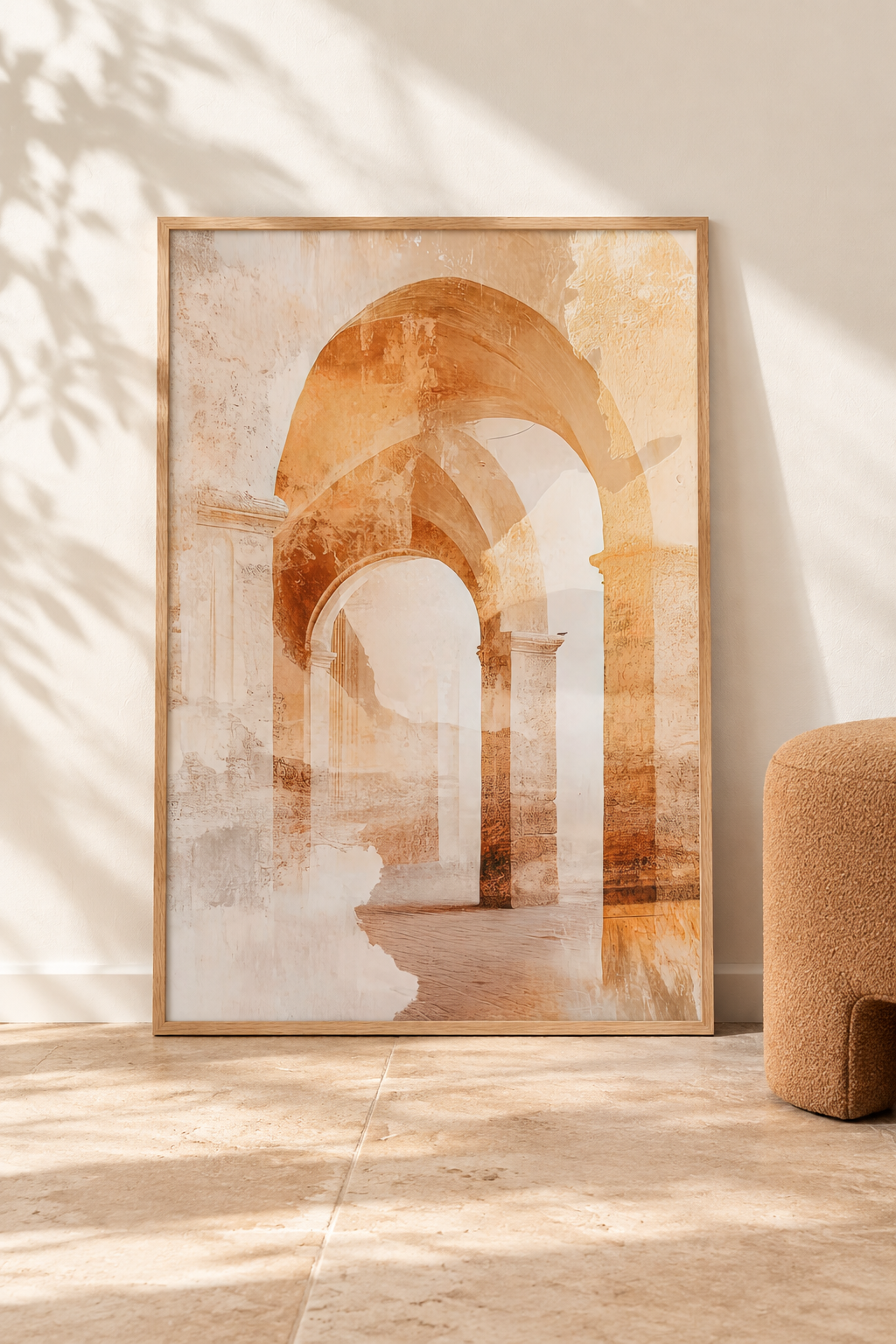 Poster Le Arcate d'Ocra a terra, appoggiato a una parete