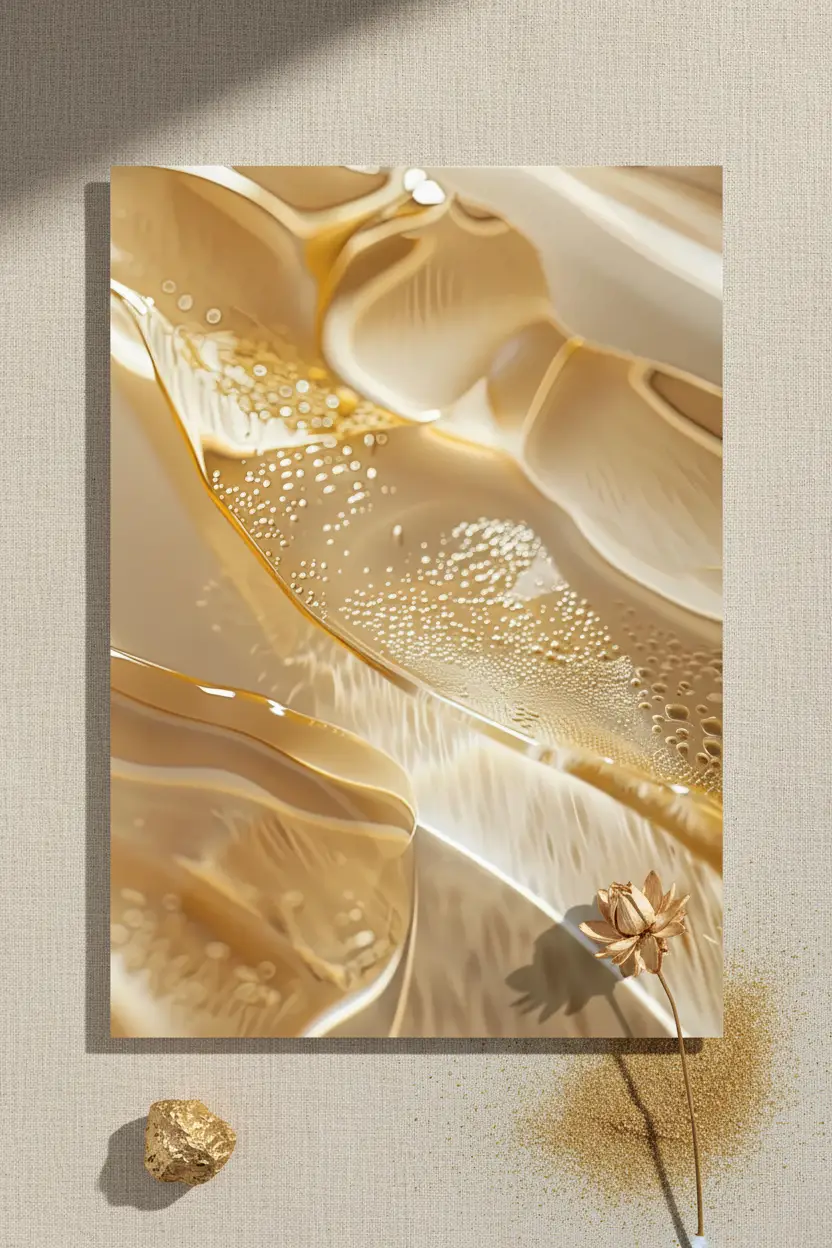 O Ouro Vivo — Poster de parede minimalista ouro marfim textura orgânica