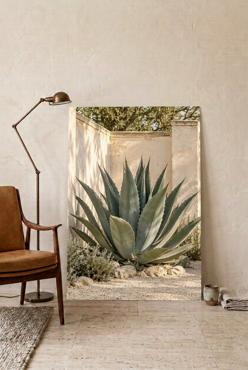 The Great Agave — poster leaning on the floor against a pale wall