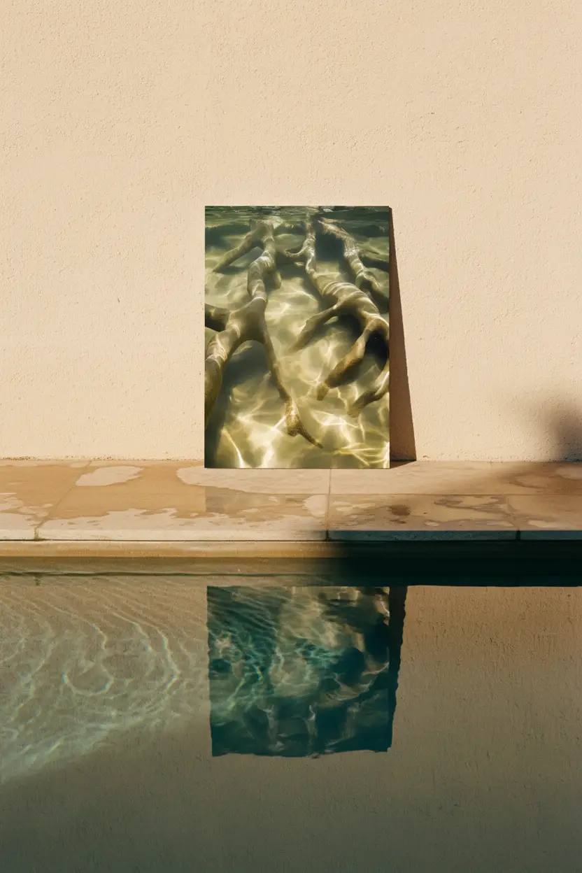 Immersion — Minimalist jade green underwater body wall poster
