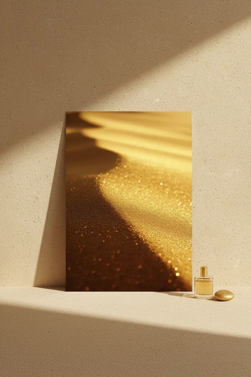 La Poudre d’Or — Minimalist Dune Golden Sand Wall Art