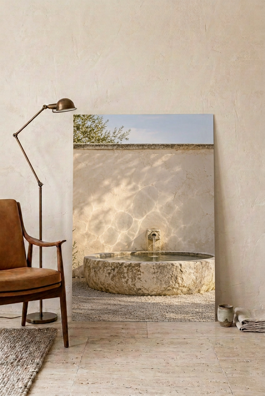 The Stone Spring — poster leaning on the floor against a pale wall