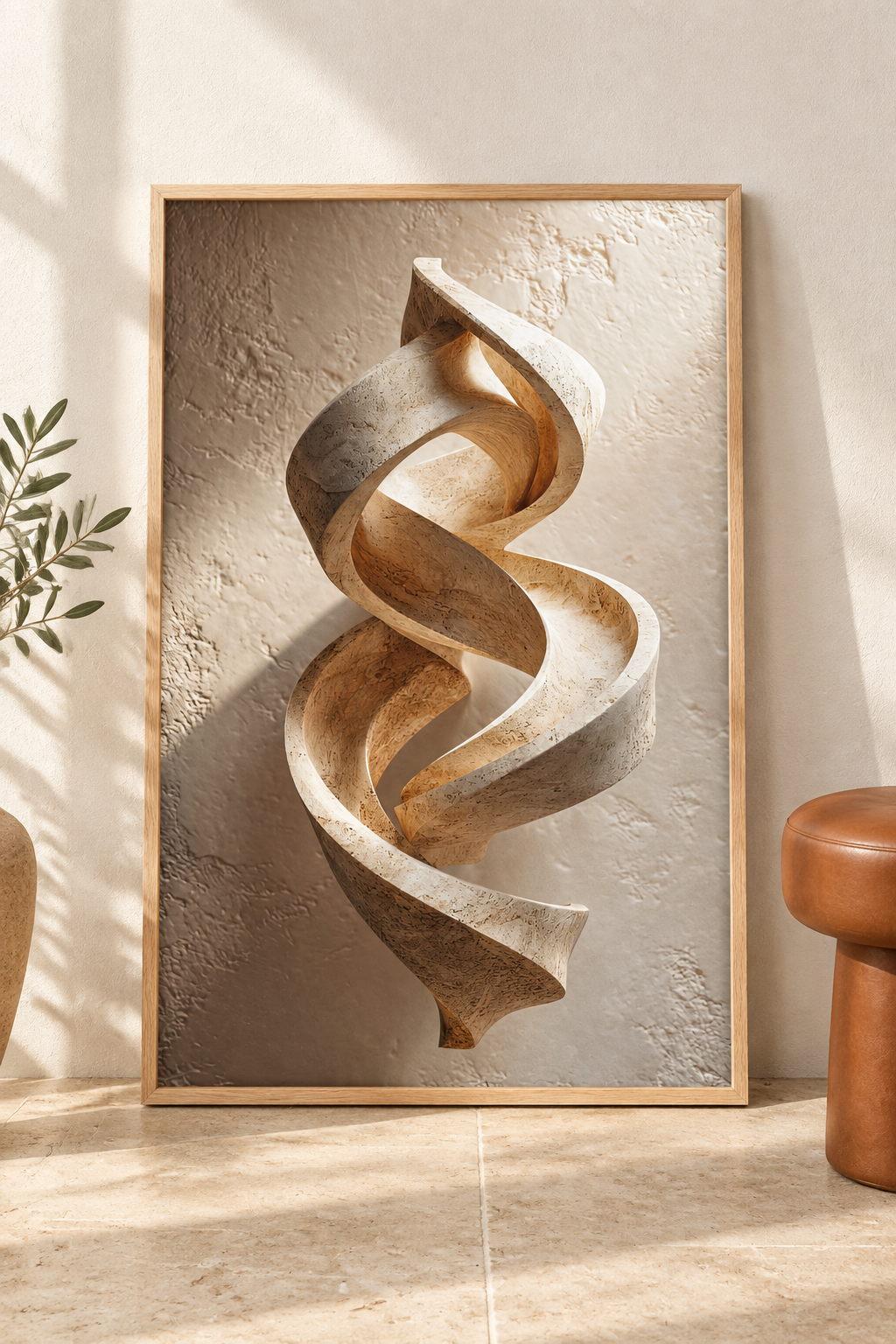 Poster The Twisted Ribbon resting on the floor against a wall
