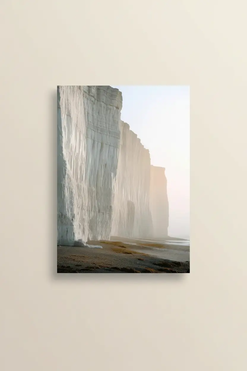 Os Penhascos Brancos — Poster de parede minimalista branco penhasco dourado