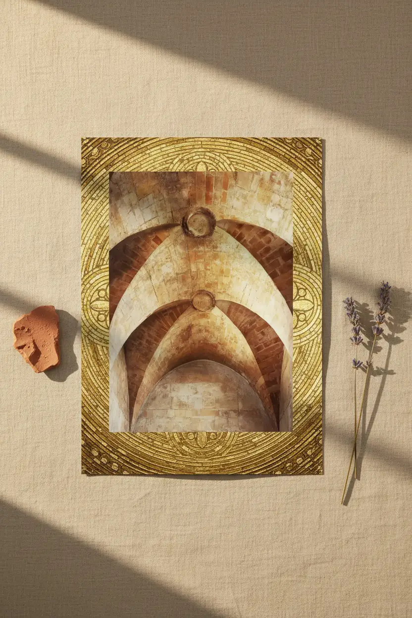 Les Arches Romanes — Poster murale minimalista oro archi romani