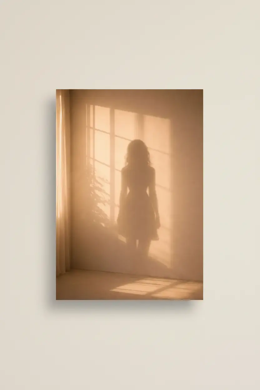 La Chambre Vide — Wall Art Minimalist Golden Female Shadow Corner