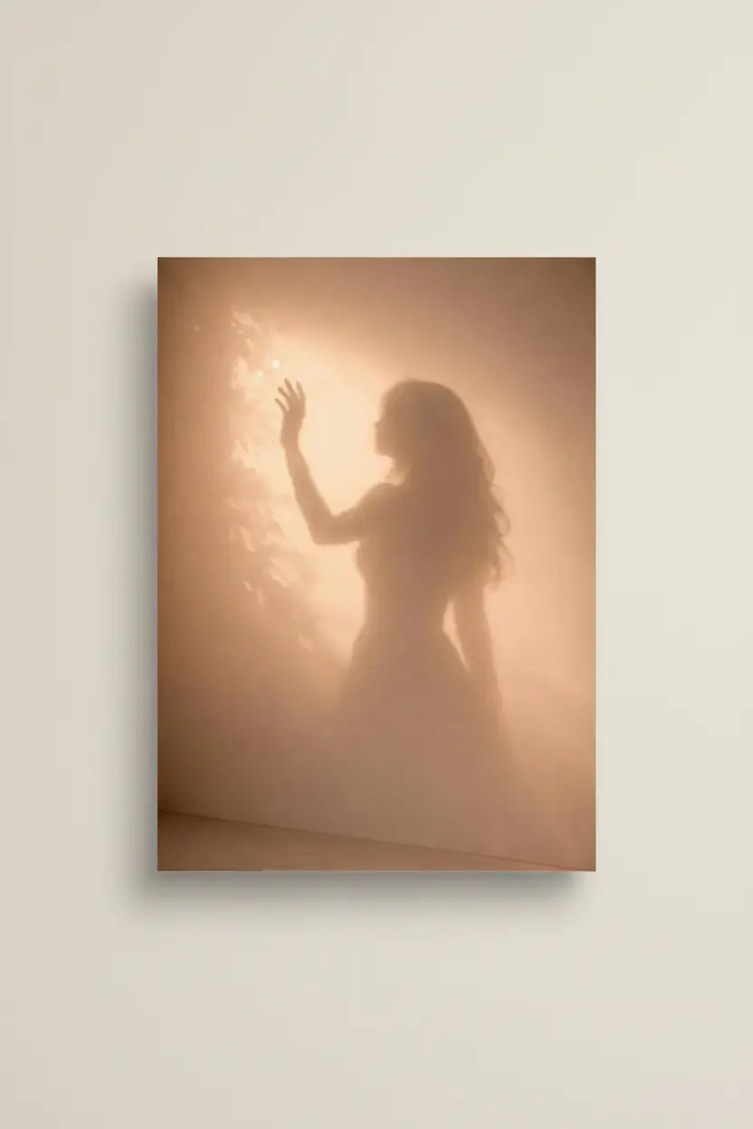 La Lumière Touchée — Golden Silhouette Minimalist Wall Poster