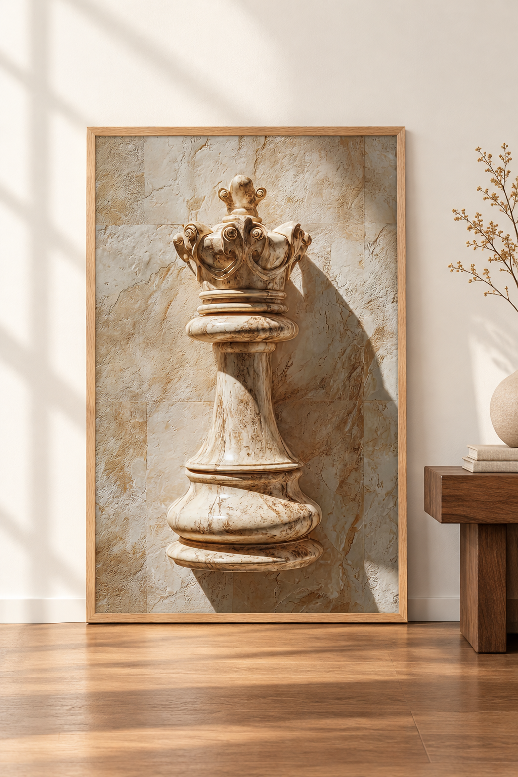 Poster The Crowned King resting on the floor against a wall