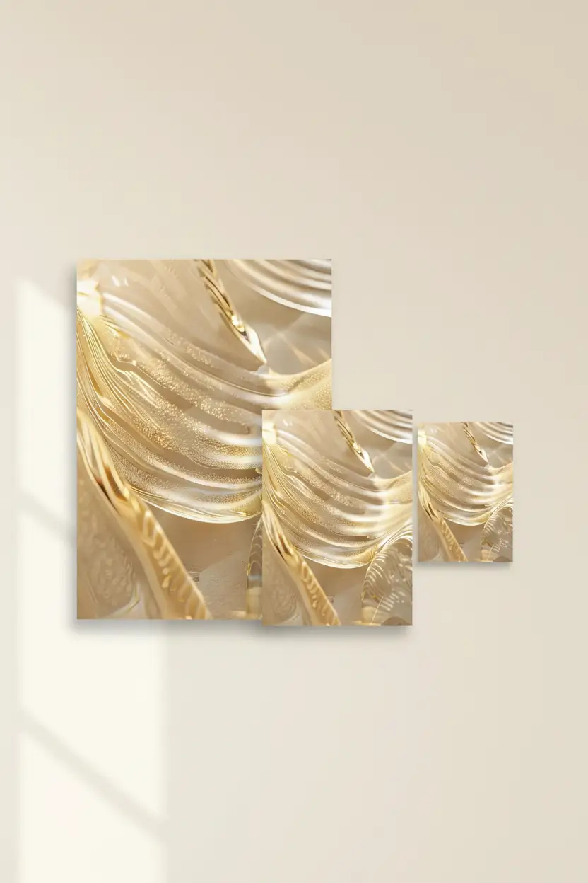 Molten Gold — Minimalist gold gilded abstract glass luxury wall poster