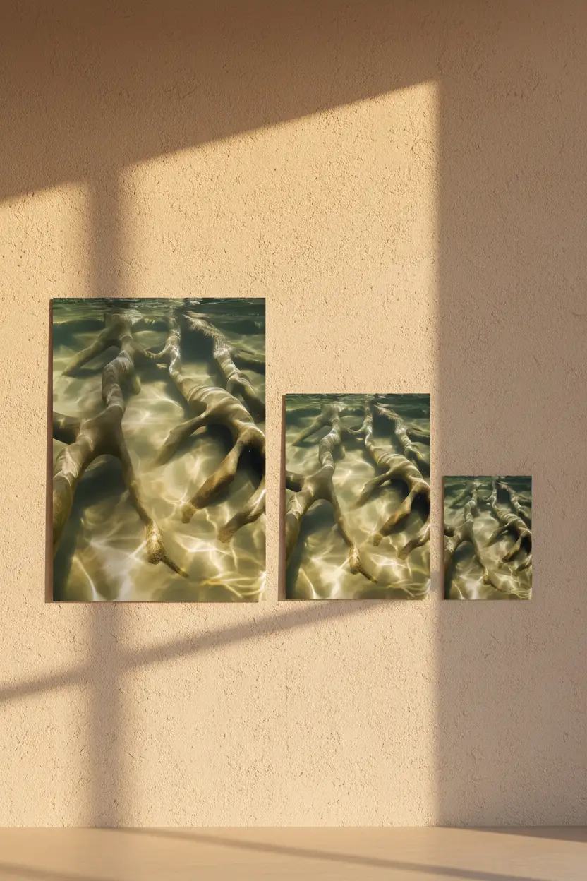 Immersion — Minimalist jade green underwater body wall poster
