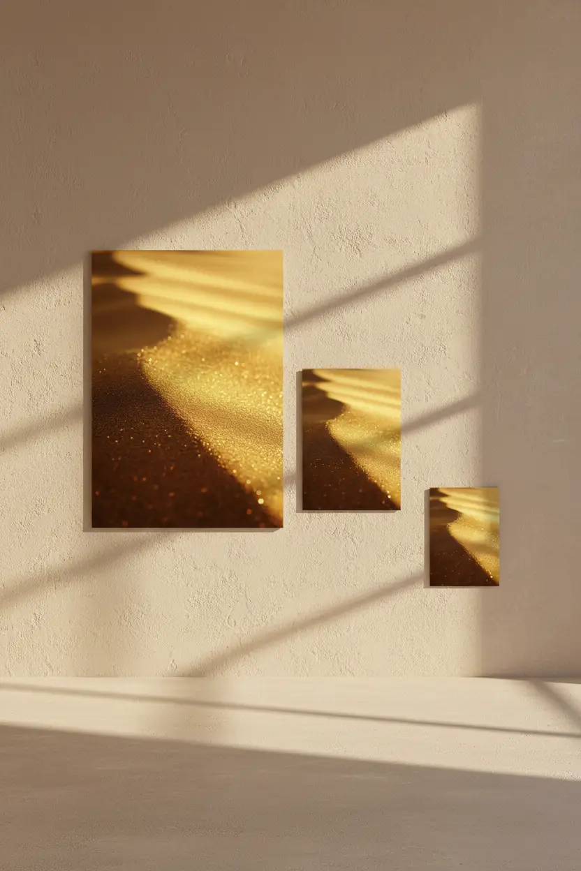 La Poudre d’Or — Minimalist Dune Golden Sand Wall Art