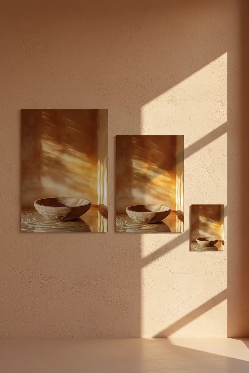 Bol d'Or — Minimalist terracotta bowl clay light wall art