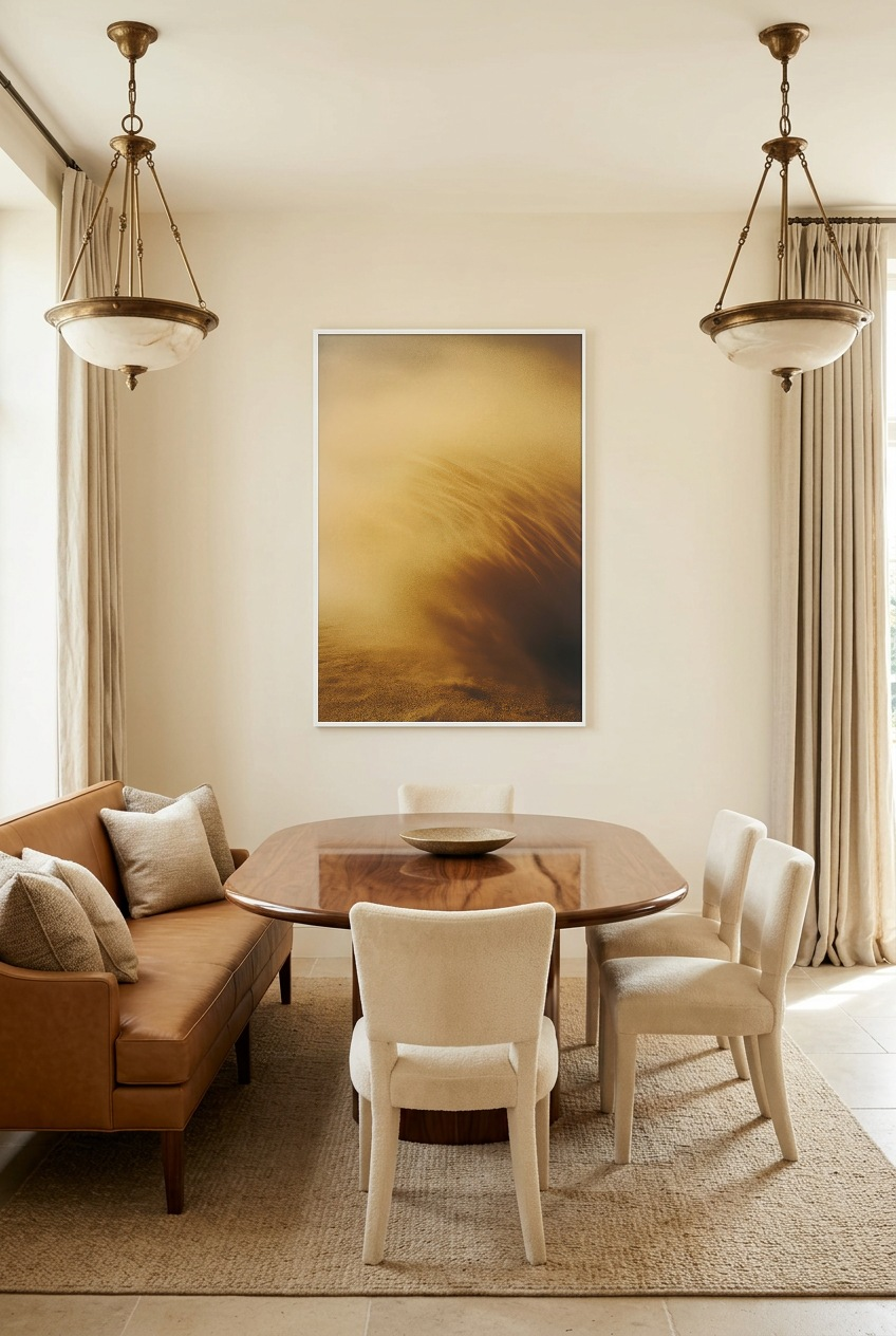 Le Souffle du Désert — poster con cornice bianca in una sala da pranzo