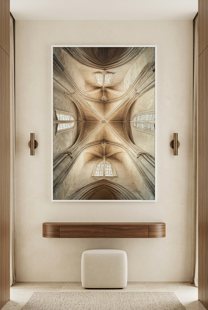 Le Vertige — poster in witte lijst in een hal