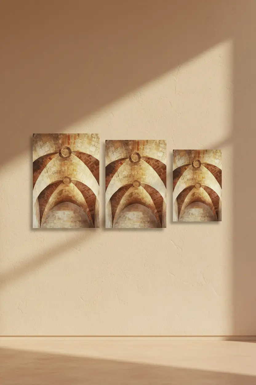 Les Arches Romanes — Poster murale minimalista oro archi romani