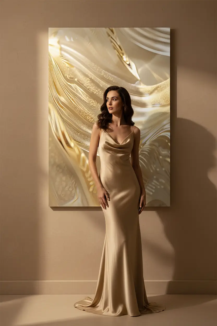 Molten Gold — Minimalist gold gilded abstract glass luxury wall poster