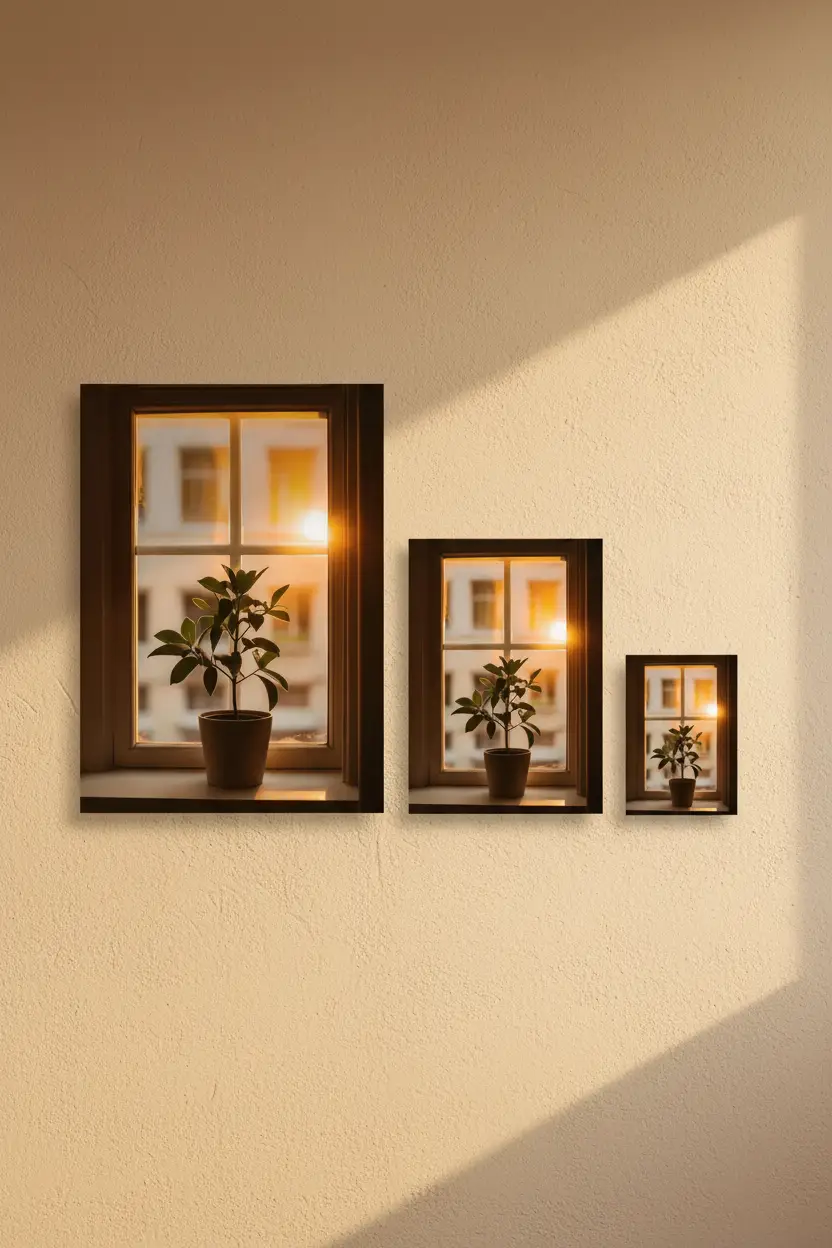 The Evening Plant — Minimalist Golden Plant in Sunlight Wall Poster