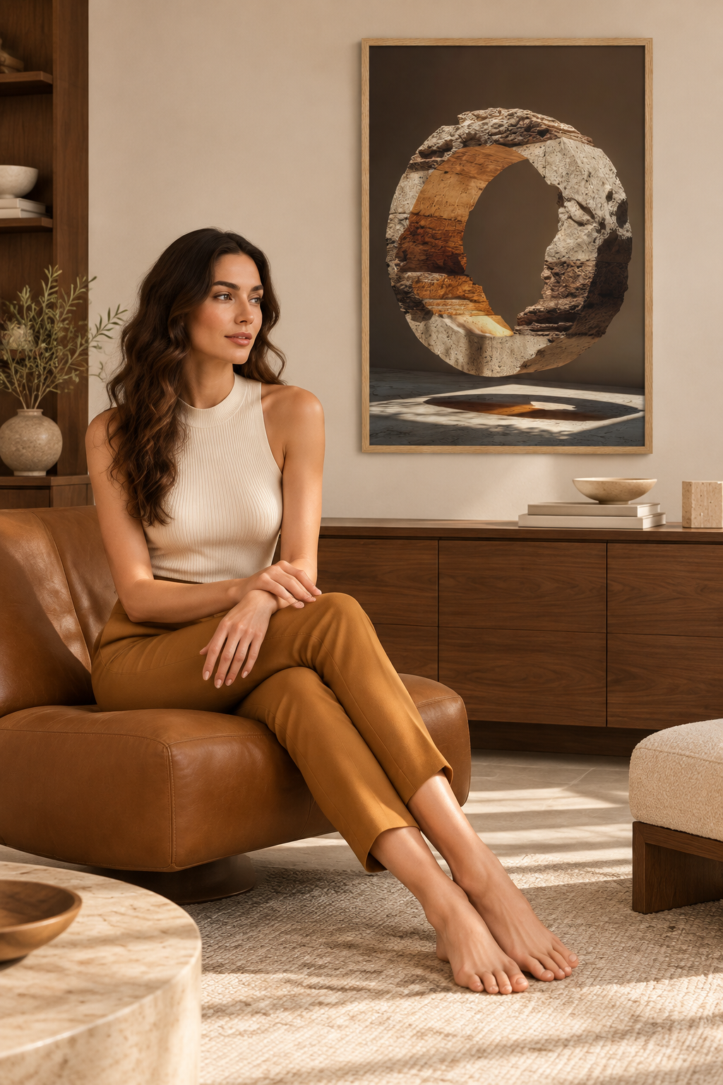 De Stenen Halo — Égérie Cassili zit ernaast in een fauteuil