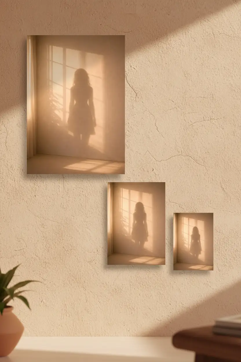 La Chambre Vide — Wall Art Minimalist Golden Female Shadow Corner