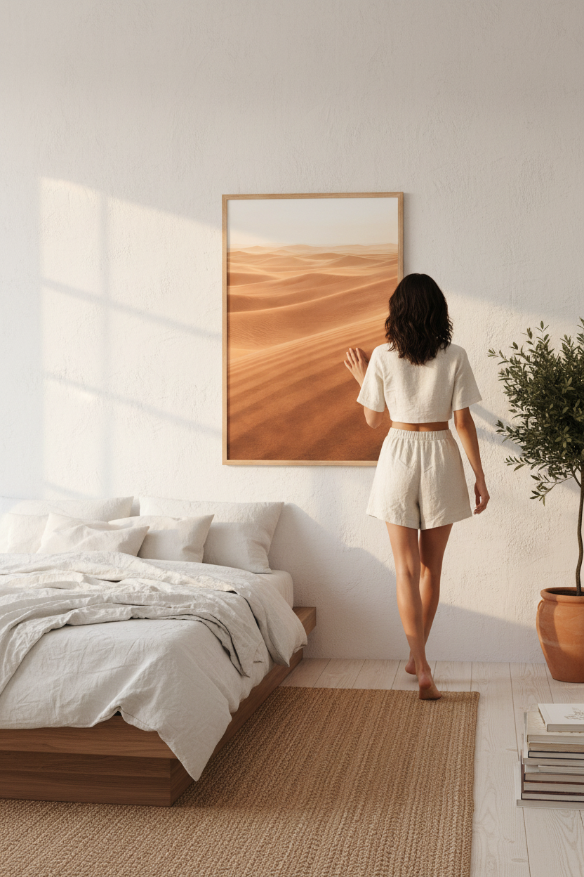 La Vague d'Or — poster dune minimaliste, ambiance douce et enveloppante