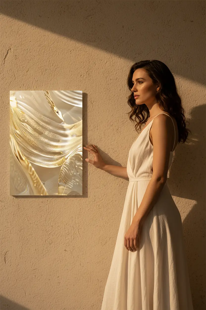 Molten Gold — Minimalist gold gilded abstract glass luxury wall poster