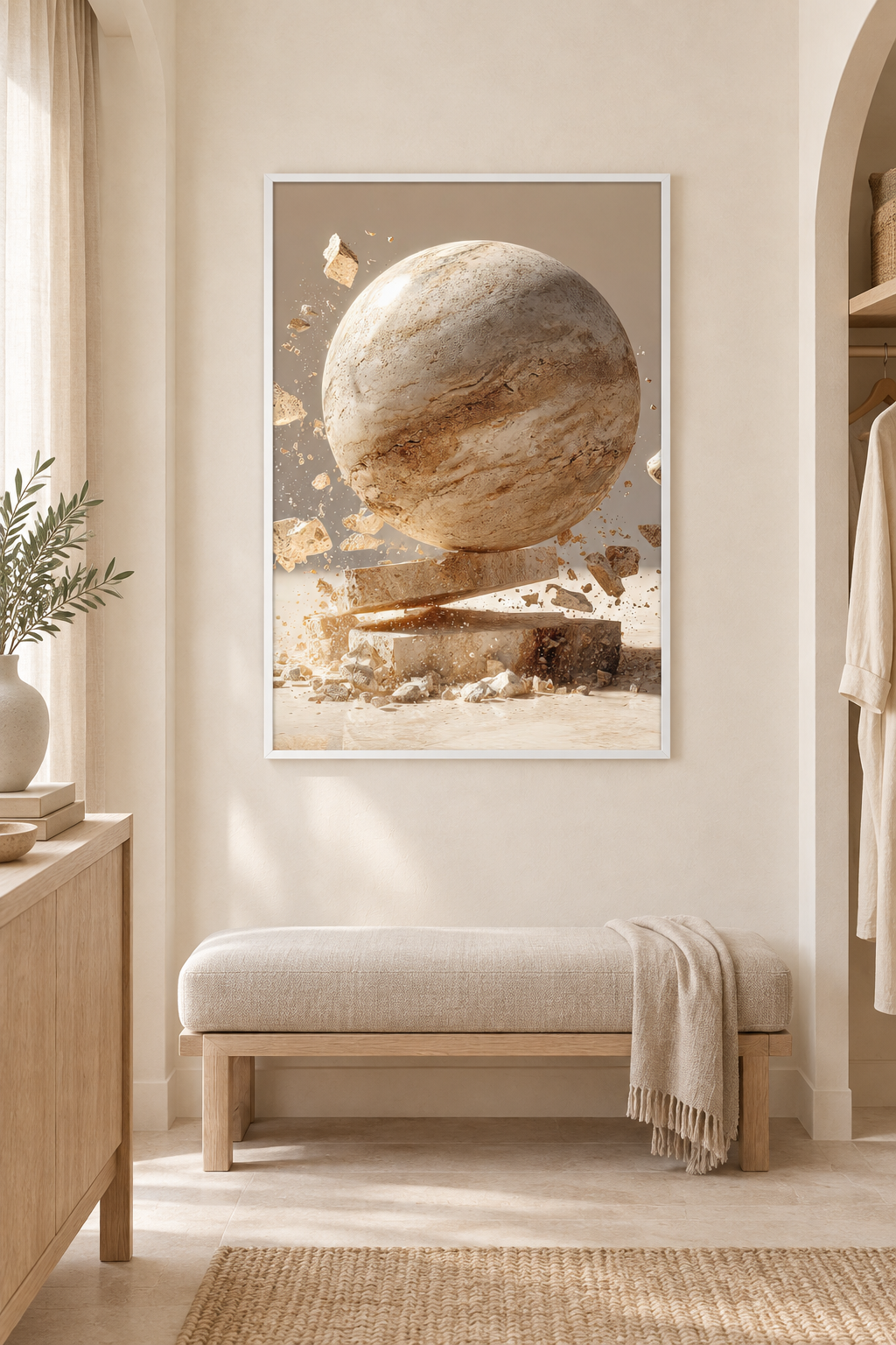 The Sphere and the Shard with a white frame