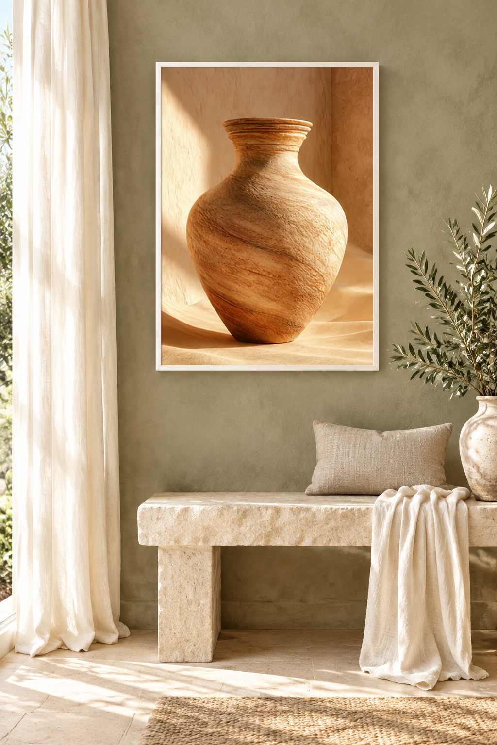 The Veined Vase with a white frame