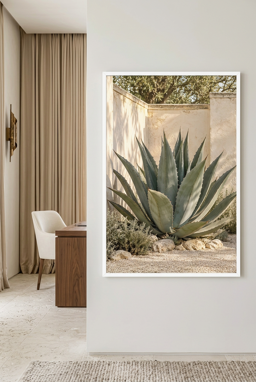 The Great Agave — poster in a white frame in a home office