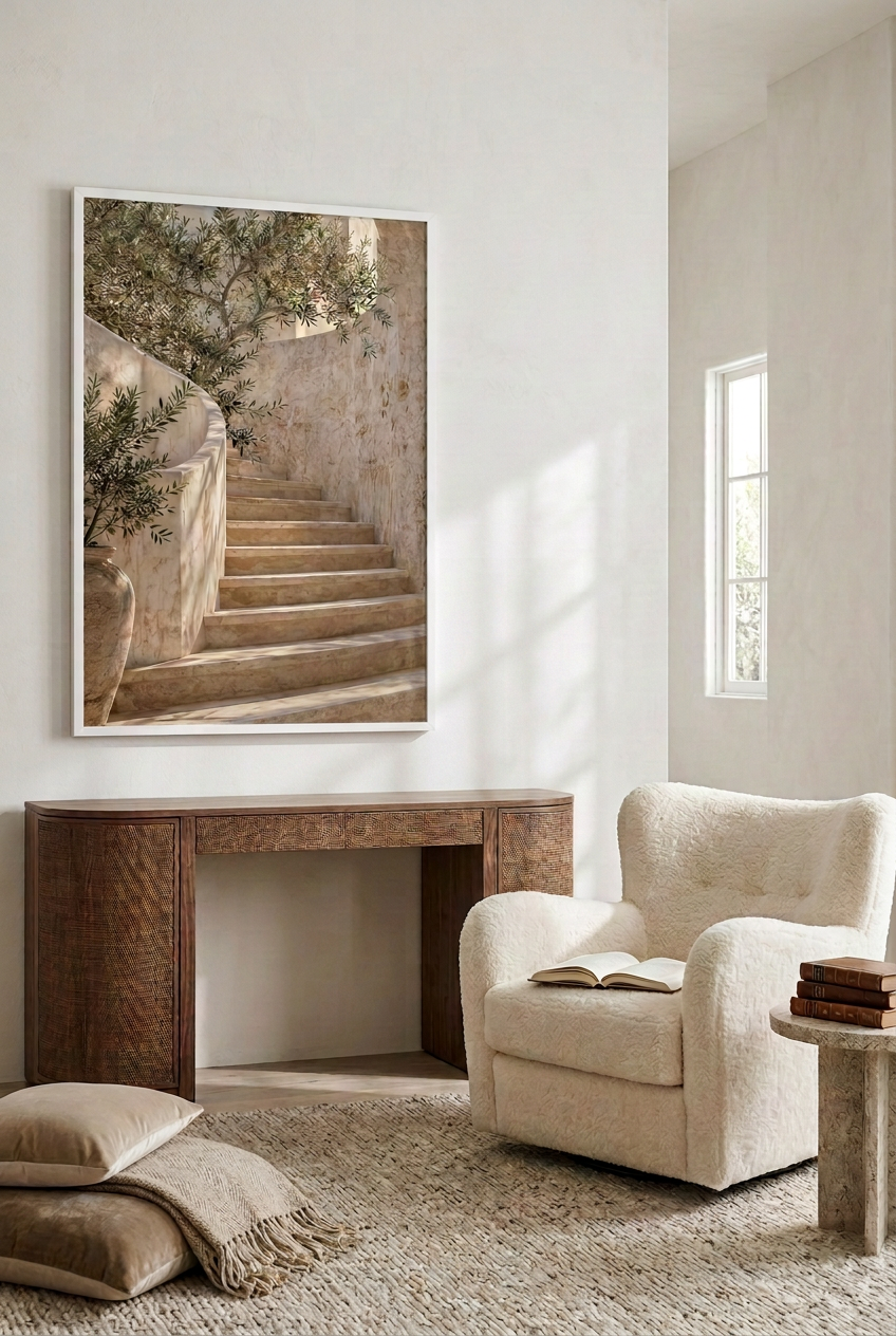 De Wenteltrap — poster in een witte lijst in een woonkamer