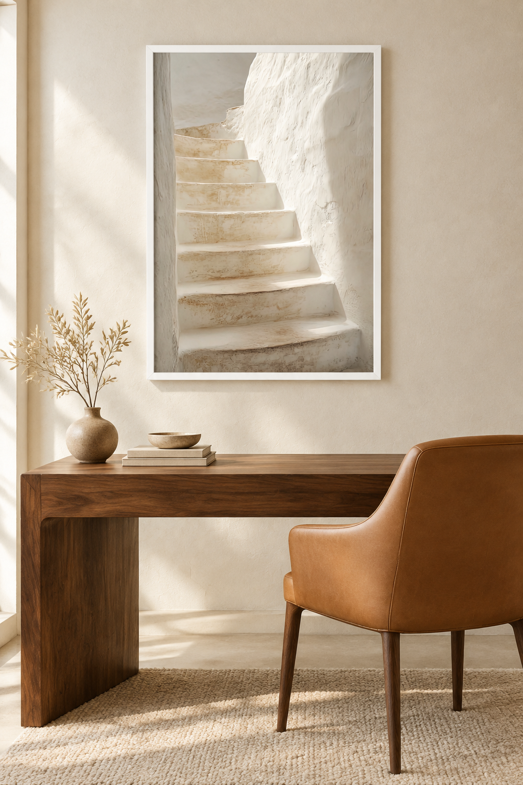 L’Escalier de Chaux avec cadre blanc dans un bureau