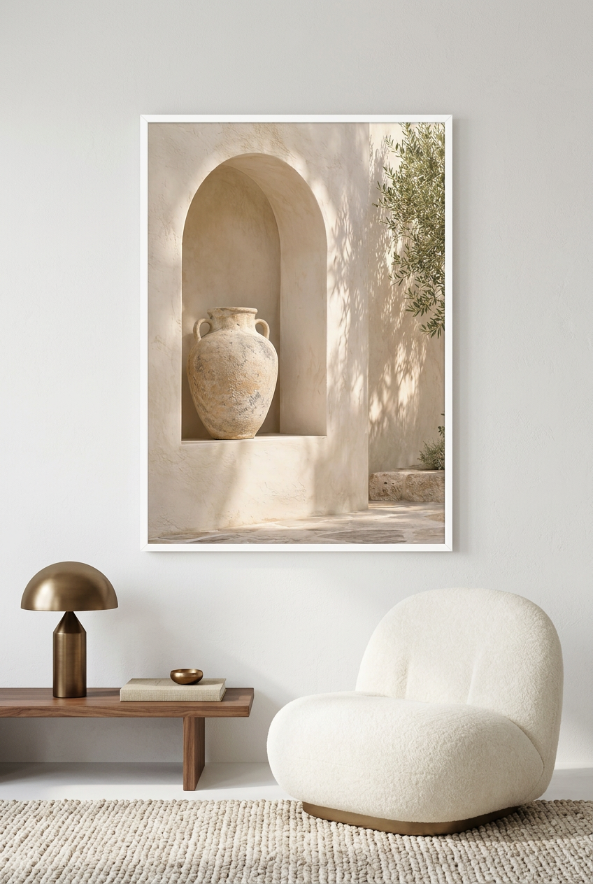 The Amphora Niche — poster in a white frame in a living room