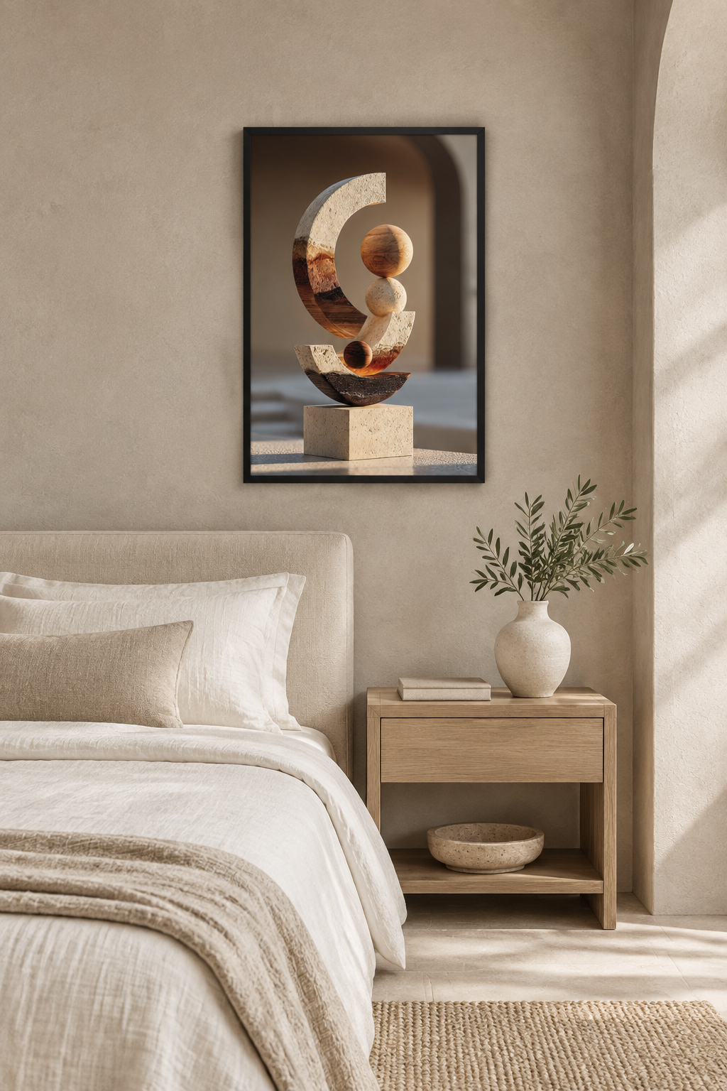 The Crescent Totem with a black frame
