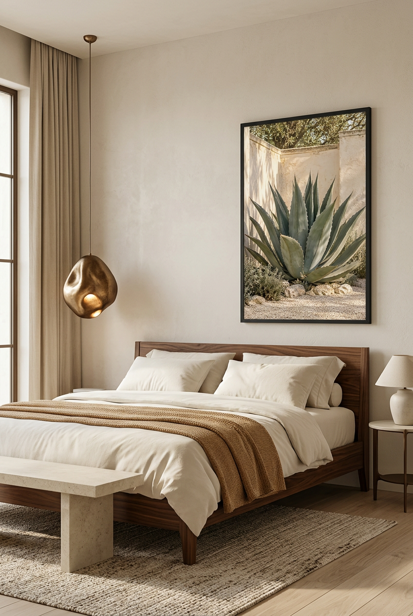The Great Agave — poster in a black frame in a bedroom