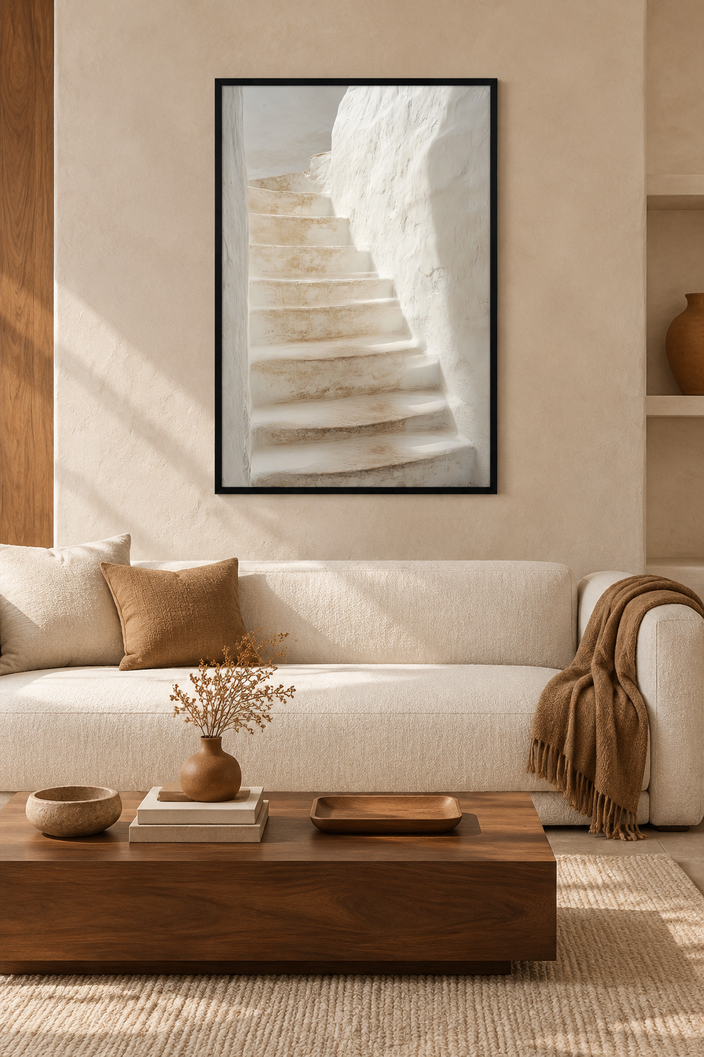 L’Escalier de Chaux avec cadre noir dans un salon