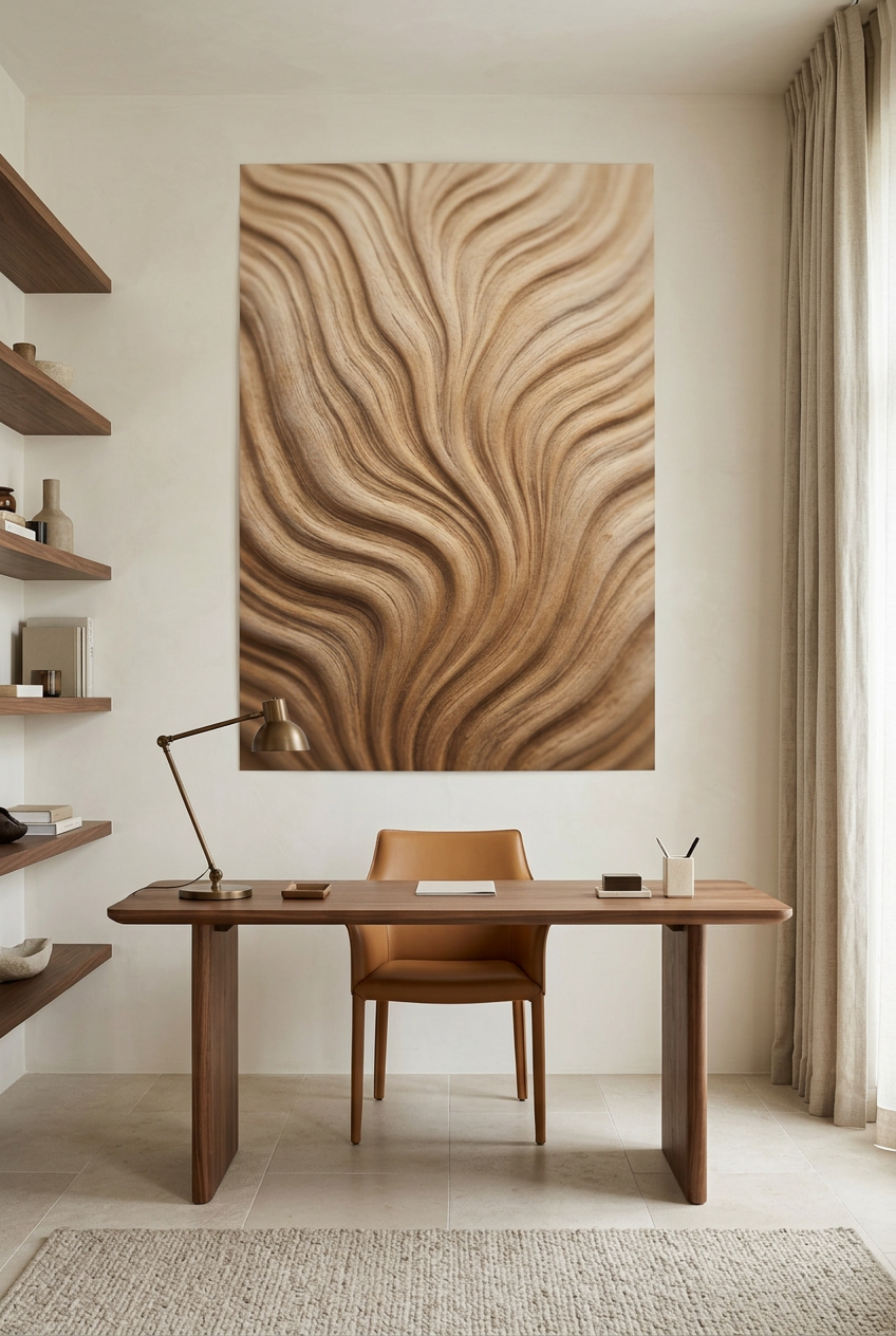 Wood Waves — unframed poster in a home office