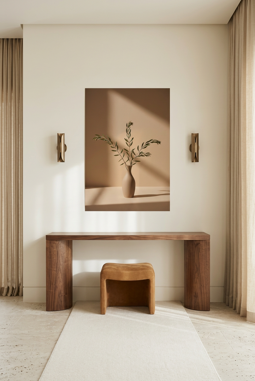 Olive Tree Vase — unframed poster in an entryway