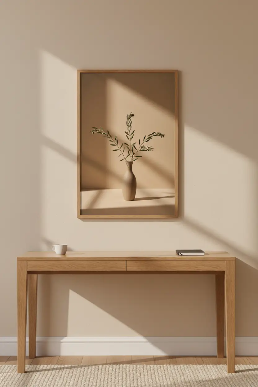 Vase à l’Olivier — Affiche murale minimaliste beige et vert olive inspiration méditerranéenne — affiche murale minimaliste | Cassili-home