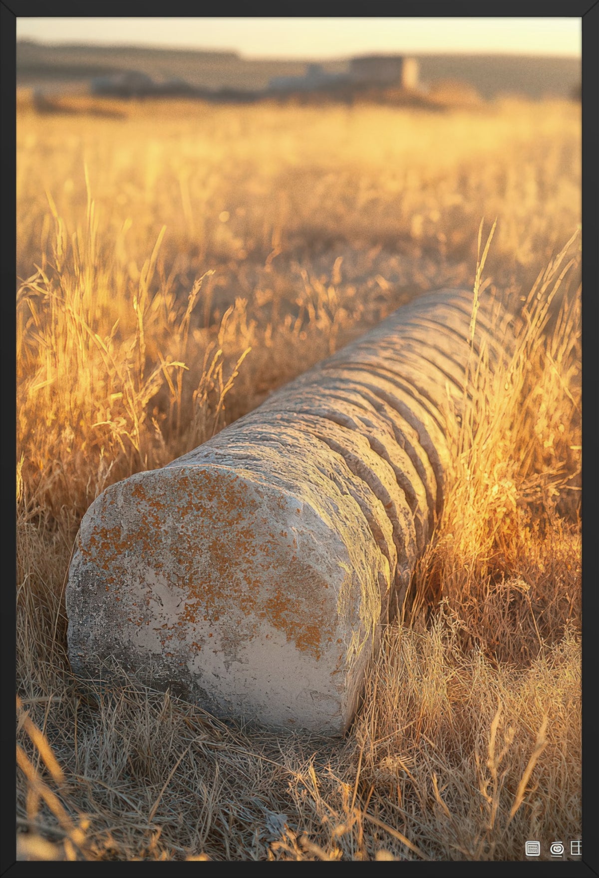 Golden Remains — poster in a black frame, front view