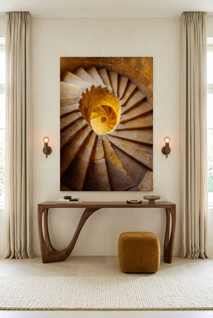 Gouden Vortex — poster zonder lijst in een hal