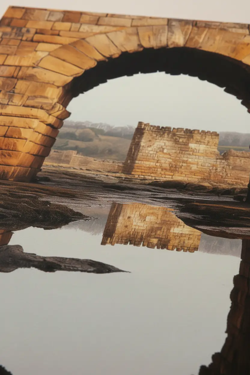 L’Œil du Château — Affiche Murale Minimaliste Doré Architecture — affiche murale minimaliste | Cassili-home